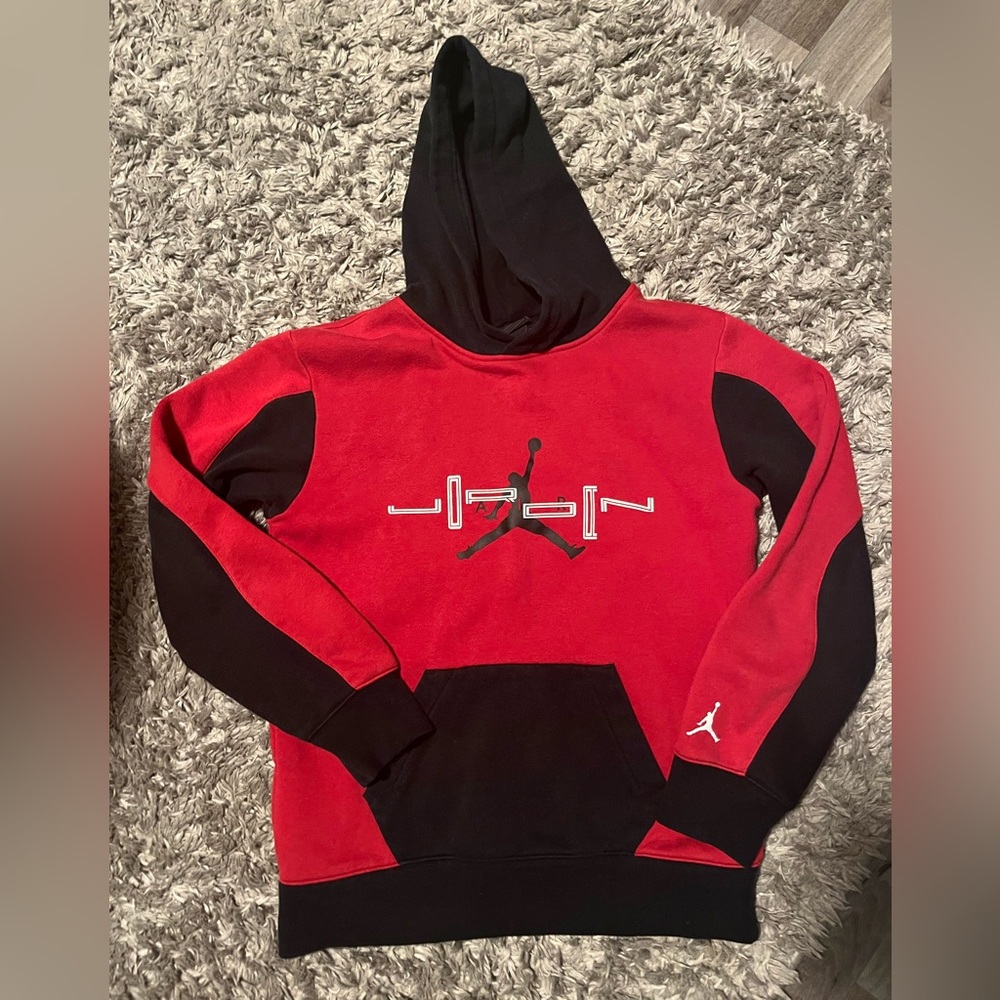 Jordan Black and Red Hoodie with Logo